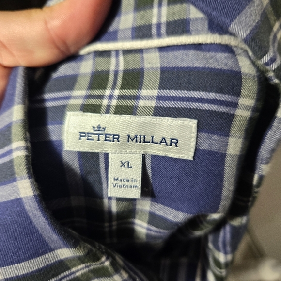 Peter Millar Plaid Button Up 100% Cotton Shirt Sz Xl - Picture 2 of 6